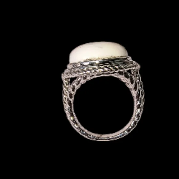 White Buffalo And Sterling Silver Chunky Ring NWOT - Picture 9 of 10